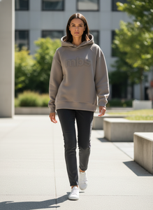 Sweat-shirt à capuche personnalisé en coton lourd 500 g/m² avec logo 3D en relief, coupe oversize, streetwear unisexe, vierge, haute qualité - Product Image 5