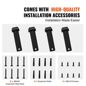 Set di 4 Staffe per Mensole Flottanti Resistenti, Nero Opaco, 16 X 6, per Mensole di 10mm di Spessore - Product Image 6