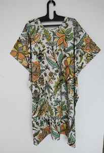 Vestido Kaftán Ligero de Algodón con Estampado Floral para Mujer, Ropa Informal Boho, Atuendo Diario Cómodo - Product Image 5