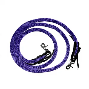 Rênes en nylon tressées de 7 pieds 6 pouces pour chevaux, durables, avec poignée souple, pour l'entraînement et l'équitation western, fourniture en gros - Product Image 6