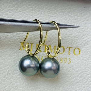 Juego de Perlas de Oro Natural de 13-14 mm, Versátiles Pendientes de Plata de Ley 925 con Perla de 11-12 mm y Cadena de Plata - Product Image 3