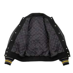 แจ็คเก็ตเบสบอลหนังแท้แบบ OEM คอตั้ง ระบายอากาศได้ดี เป็นมิตรกับสิ่งแวดล้อม ออกแบบได้ตามสั่งสำหรับผู้ชาย - Product Image 2