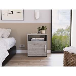 Florian Light Grey 1-Shelf <b>Nightstand</b> - Product Image 1