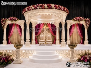 Majestuosa Decoración de Mandap para Bodas del Sur de la India, Arreglo Tradicional de Mandap Indio, Mandap Impresionante para una Gran Ceremonia de Boda en EE. UU. - Product Image 6