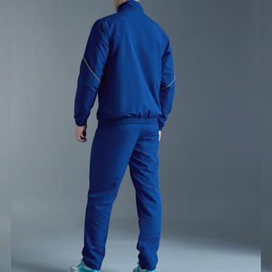 Survêtements de sport pour hommes avec logo personnalisé, veste et pantalon en nylon tissé épais, fermeture éclair, coupe-vent, respirant, couleur unie - Product Image 2