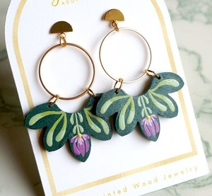 Boucles d'oreilles pendantes en bois peintes à la main pour femme, légères, faites à la main, personnalisées, pour fêtes, usage quotidien et occasions festives, bijoux fantaisie - Product Image 4