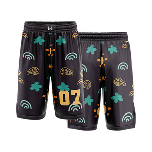 Custom 100% Polyester Basketball Shorts <b>Heat</b> Transfer Printed Plus Size Breathable Quick Dry Anti Bacterial Eco friendly - Product Image 3