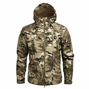 Chaqueta Táctica de Verano Ligera, Reversible, con Capucha, de Lona Suave, Camuflaje, Impermeable, con Cremallera, Forro Polar Cálido, Estampada - Product Image 4