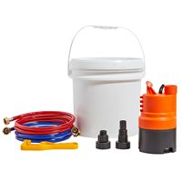Kit de rinçage rapide pour chauffe-eau instantané sans réservoir, pompe efficace, seau de 3,7 gallons, 2 tuyaux, clé, adaptateur, pièces d'installation facile