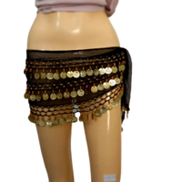Pañuelo de cadera para danza del vientre, falda de danza del vientre con monedas brillantes, equipo de disfraz de baile, EE. UU.