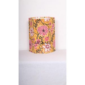 Poubelle décorative artisanale en carton imprimé floral pour la maison, poubelle à papier en acier pour le recyclage en cuisine, vente en gros - Product Image 1