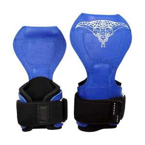 Poignées de musculation ASKIM IMPEX en PU bleu avec support de poignet réglable et sangle Velcro pour l'entraînement en salle de sport - Product Image 5