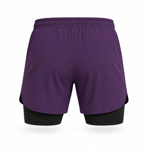 Shorts de sport pour homme de haute qualité, personnalisés, en spandex/polyester, respirants, à séchage rapide, double couche, pour la course à pied et l'entraînement - Product Image 2
