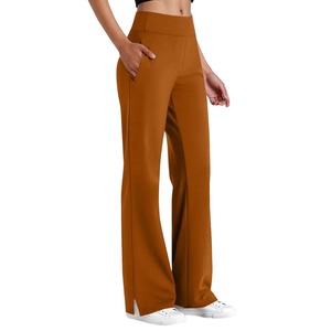 Wholesale Price Fitness Pants Women Spandex <b>Flare</b> <b>Leggings</b> Custom Brand High Rise Yoga Trousers OEM - Product Image 1