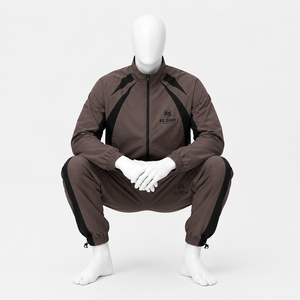 Ensemble de survêtements amples coupe-vent 2 pièces brodés, en nylon, color block, pour hommes - Product Image 5