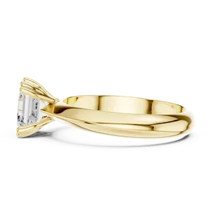 Anillo de Compromiso con Diamante Cultivado en Laboratorio, Corte Asscher, Certificado IGI, 1.5ct, Seis Garras, Caja de Catedral, Personalizado, Oro Sólido de 18K, Montura Alta - Product Image 2
