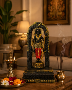 Figura Religiosa de Ram Lalla Hecha a Mano en Resina, Escultura Tradicional Estilo Templo, Decoración Diwali para el Hogar, para Mesa o Sala de Estar - Product Image 1