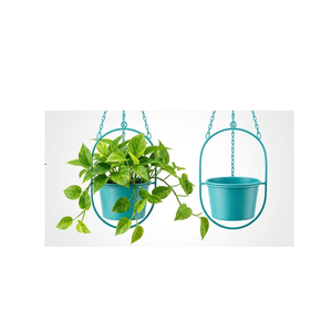Pot suspendu en métal de style nordique moderne, support ovale en fer antirouille pour plantes d'intérieur et d'extérieur, pots décoratifs minimalistes pour plafond - Product Image 1