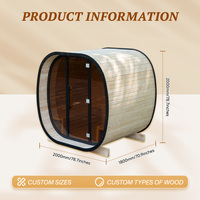 Sauna à capsules Summit en pin thermocellé avec verre trempé de 8 mm et chauffage électrique pour chalet de ski, station alpine et récupération hivernale