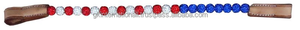 Bande de front de cheval en cuir de vache pleine fleur pour bride dans toutes les tailles personnalisées avec 5 rangées de perles roses et de cristaux clairs de créateur de luxe - Product Image 4