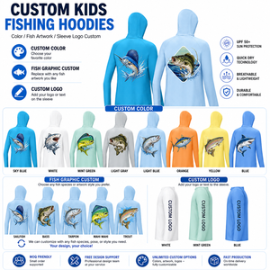 Sudadera con Capucha para Niños, Manga Larga, Impermeable, Transpirable, Protección Solar UPF 50+, Secado Rápido, Antibacteriana, Resistente al Viento, Personalizable - Product Image 4