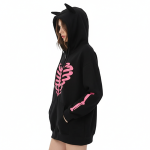 Sweat à capuche zippé streetwear pour homme, personnalisable, vente en gros OEM - Product Image 5
