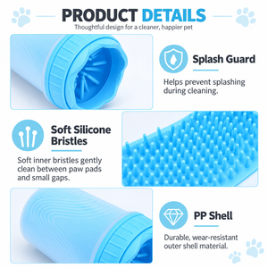 <b>Dog</b> Paw Cleaner Cup <b>Portable</b> Pet Paw <b>Washer</b> with Soft Silicone Bristles Splash-Proof for Small Medium <b>Dogs</b> Outdoor Paw Cleaning - Product Image 2