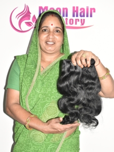 Extensiones de Cabello Humano Virgen 100% Natural, Ondulado, Color Negro, Cabello Remy, Suave, Sedoso, Grueso, con Cutículas Alineadas - Product Image 6