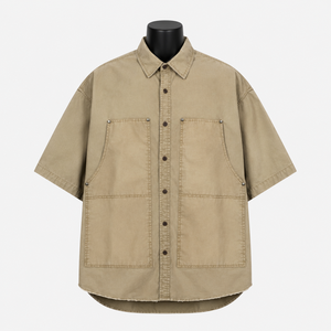 Camisa de Mezclilla Personalizada para Hombre, Estilo Casual Otoñal, Talla Grande, con Botones a Presión, Fabricante de Ropa Ecológica ODM - Product Image 1