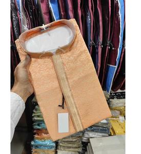 Mens festive <b>kurta</b> in jacquard <b>silk</b> with soft finish crafted for traditional functions celebrations and timeless ethnic wear - Product Image 3