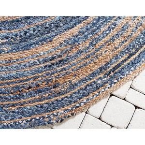 Round Jute Area <b>Rug</b> Solid Color Flat Weave Modern Style Living Room Decor Thin Pile Spot Clean Backing - Product Image 5