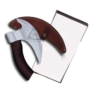 Durable Material Low MOQ Customizable Wood <b>Handle</b> Stainless Steel Blade Pizza Cutting <b>Axe</b> Private Label Best Selling - Product Image 1