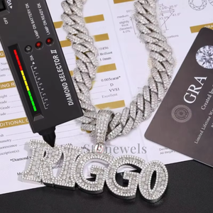 Collier Hip Hop Personnalisé avec Pendentif et Breloque Riggo en Ornement de Nom et Photo, Bijou Fin pour Souvenir, Effet Givré - Product Image 3