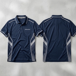 เสื้อโปโลสีน้ำเงินกรมท่าสำหรับผู้ชาย สกรีนโลโก้ได้ แห้งเร็ว เสื้อกีฬา แขนสั้น คอปก เสื้อยืดสมรรถนะสูง ขายส่งจากโรงงาน - Product Image 1