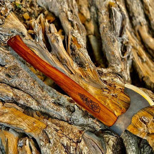 Hache viking à double lame en acier haute teneur en carbone de qualité industrielle, fabriquée à la main par Steel Craft International, pour le travail du bois et les activités de plein air - Product Image 1