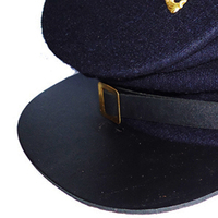 Gorras Kepi de la Más Alta Calidad con Bordado de Reproducción Americana, Patrón de Banda de Sudor de Lana Americana y Corona Dorada Médica
