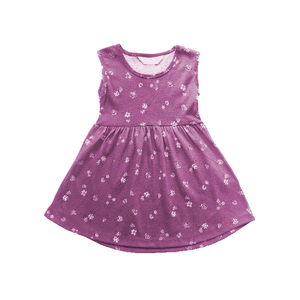 Stylish Sleeveless Girls Casual Dress Modern Design Floral Cotton Blend Fabric Breathable Lightweight A-Line Silhouette Perfect - Product Image 2