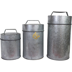 Juego de Recipientes Metálicos de Estilo Rústico Americano, Hierro Galvanizado con Acabado Lacado, Caja de Almacenamiento de Alimentos, Cajas y Contenedores de Almacenamiento Estilo Granja - Product Image 4