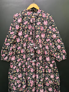 Robe mi-longue en coton imprimé de créateur pour femmes, décontractée, naturelle, écologique, ethnique, tendance, utilisation quotidienne, approvisionnement mondial - Product Image 3