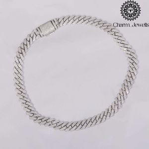 Collar Unisex de Moissanita Charm Jewells, Cadena Figaro, Plata 925, Chapado en Oro de 14K, Certificado IGI, Estilo Hiphop de Lujo para Fiestas - Product Image 4
