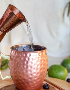 <b>Copper</b> mule serving mug set for refined evening cocktail culture hammered finish metal <b>cups</b> durable reusable kitchen mugs - Product Image 4