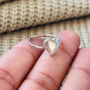 Heart Shape Brass <b>Ring</b> <b>Silver</b> Plated Minimal Dainty Wholesale For Women - Product Image 4