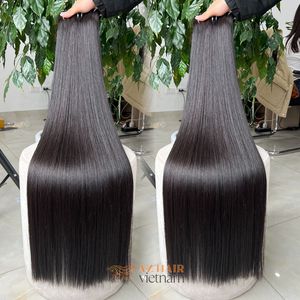 Extensiones de cabello Remy vietnamita 100% de alta calidad de trama recta de hueso súper dibujado doble grado 12A cabello humano Real - Product Image 1