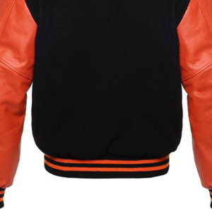 New Wholesale Fashionable Custom Logo Printed Cartoon Pattern 100% Wool Hooded Streetwear Varsity Jacket for <b>Men</b> - Product Image 2