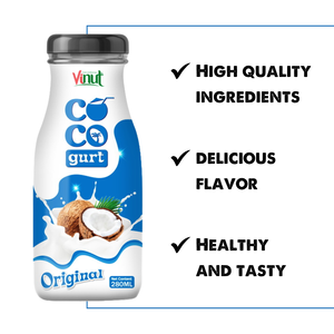 Yogurt de coco Piña 280ml 9,5 floz Bebida de coco 24 botellas de cartón botella para mascotas OEM ODM Etiqueta privada Muestra gratis Hal - Product Image 3