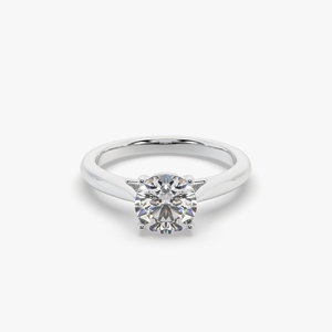 Anillo de Compromiso Solitario de Moissanita Redonda para Mujer, Joyería Clásica de Boda con Incrustaciones Altas, Chapado en Oro, Regalo de Aniversario, Fiesta - Product Image 1