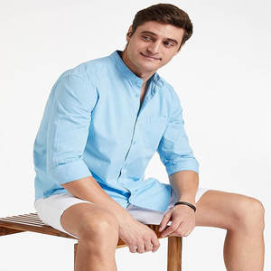 Camisa a cuadros de manga larga de algodón recortada con hombros para hombre personalizada de alta calidad, ropa de trabajo transpirable para adolescentes antiarrugas - Product Image 2