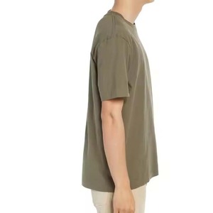 T-shirts pour hommes en coton pur respirant, couleur unie, manches courtes, nouveau design, décontracté, été, haute qualité - Product Image 3
