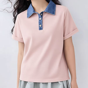 ODM/OEM Haute Qualité 230GSM 100% Coton Toile Manches Courtes Col Zippé pour Chemise Logo Vêtement Décontracté Golf Femme Séchage Rapide - Product Image 1