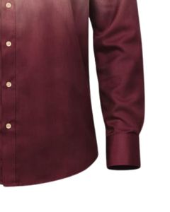 Camisa Formal para Hombre Color Borgoña Degradado, Algodón Premium, Manga Larga, Cierre de Botones, Estilo Casual Elegante, Fabricante OEM Personalizado, Suministro al por Mayor - Product Image 6